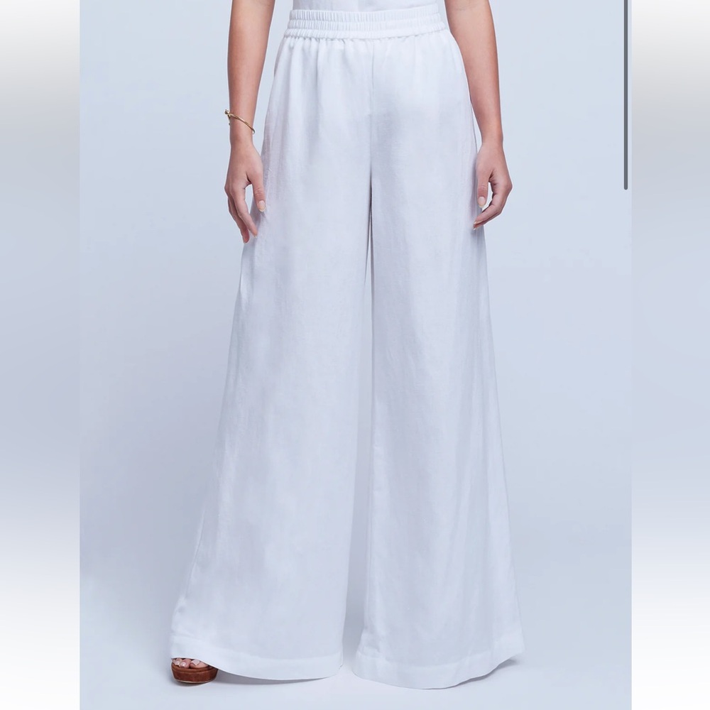 L'AGENCE Nikita White Wide-Leg Pants